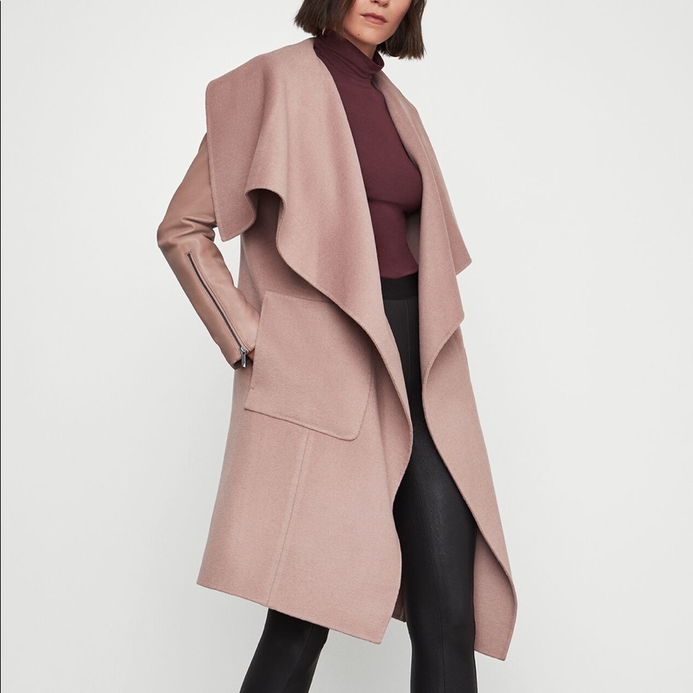 BCBGMaxAzria Draped Open Front Coat in Camel - Picture 2 of 7